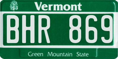 VT license plate BHR869