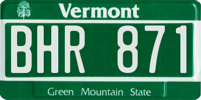 VT license plate BHR871