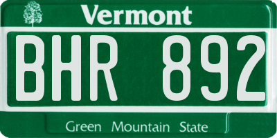 VT license plate BHR892