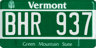 VT license plate BHR937