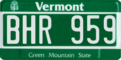 VT license plate BHR959
