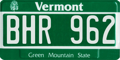 VT license plate BHR962