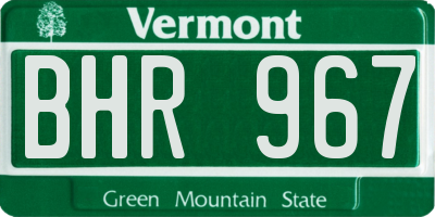 VT license plate BHR967