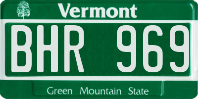 VT license plate BHR969