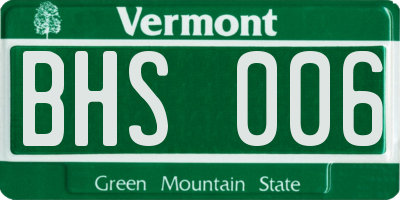 VT license plate BHS006