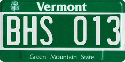 VT license plate BHS013