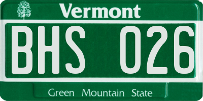 VT license plate BHS026