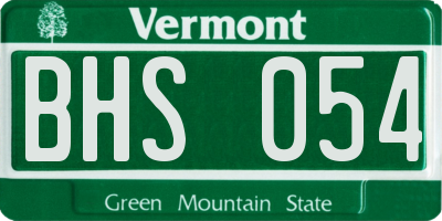 VT license plate BHS054