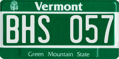 VT license plate BHS057