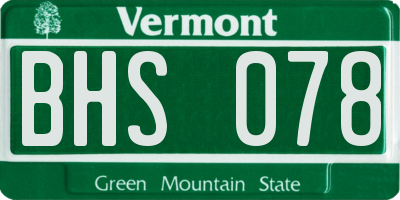 VT license plate BHS078