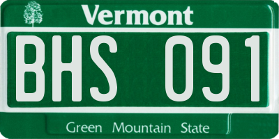 VT license plate BHS091