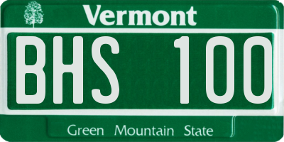 VT license plate BHS100