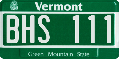 VT license plate BHS111