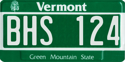 VT license plate BHS124