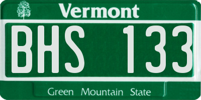 VT license plate BHS133