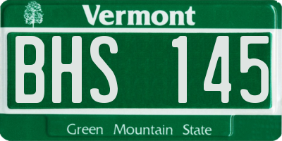 VT license plate BHS145