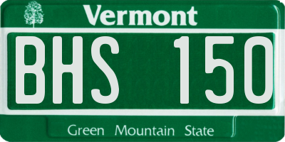 VT license plate BHS150