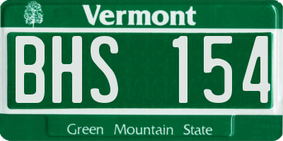 VT license plate BHS154