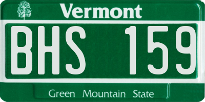 VT license plate BHS159