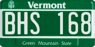 VT license plate BHS168