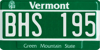VT license plate BHS195