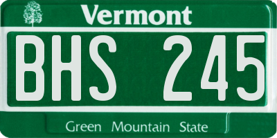 VT license plate BHS245