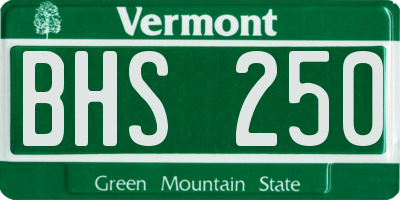 VT license plate BHS250