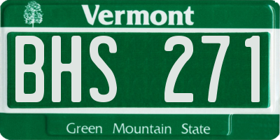 VT license plate BHS271