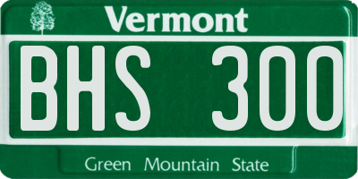VT license plate BHS300