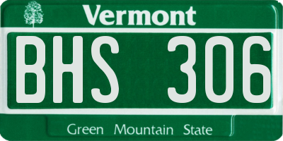 VT license plate BHS306