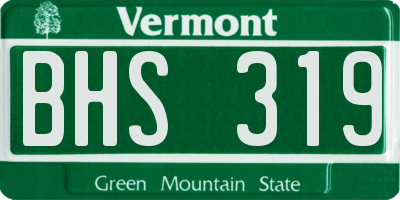 VT license plate BHS319