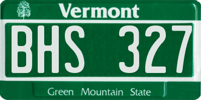 VT license plate BHS327