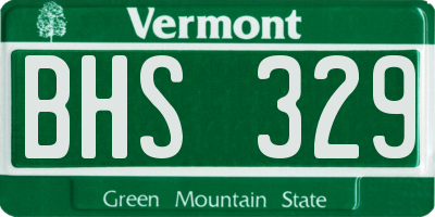 VT license plate BHS329