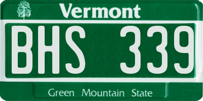 VT license plate BHS339
