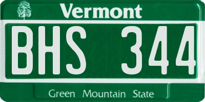 VT license plate BHS344