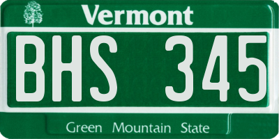 VT license plate BHS345