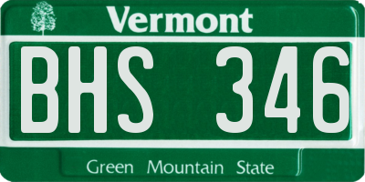 VT license plate BHS346