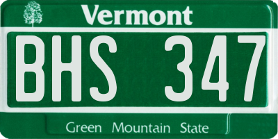 VT license plate BHS347