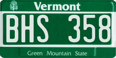 VT license plate BHS358