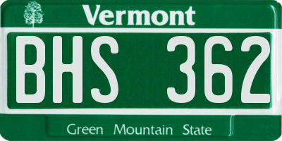 VT license plate BHS362