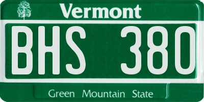 VT license plate BHS380