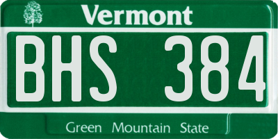 VT license plate BHS384