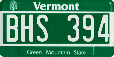 VT license plate BHS394