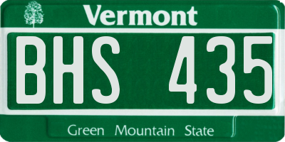 VT license plate BHS435
