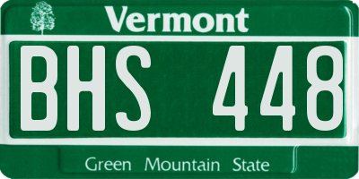 VT license plate BHS448