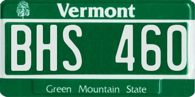 VT license plate BHS460