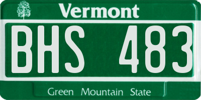 VT license plate BHS483