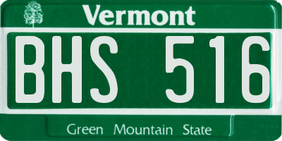 VT license plate BHS516