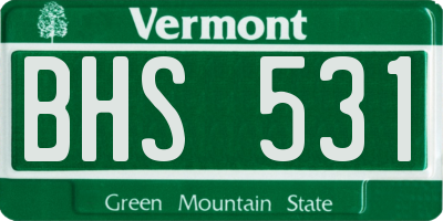 VT license plate BHS531