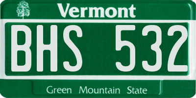 VT license plate BHS532